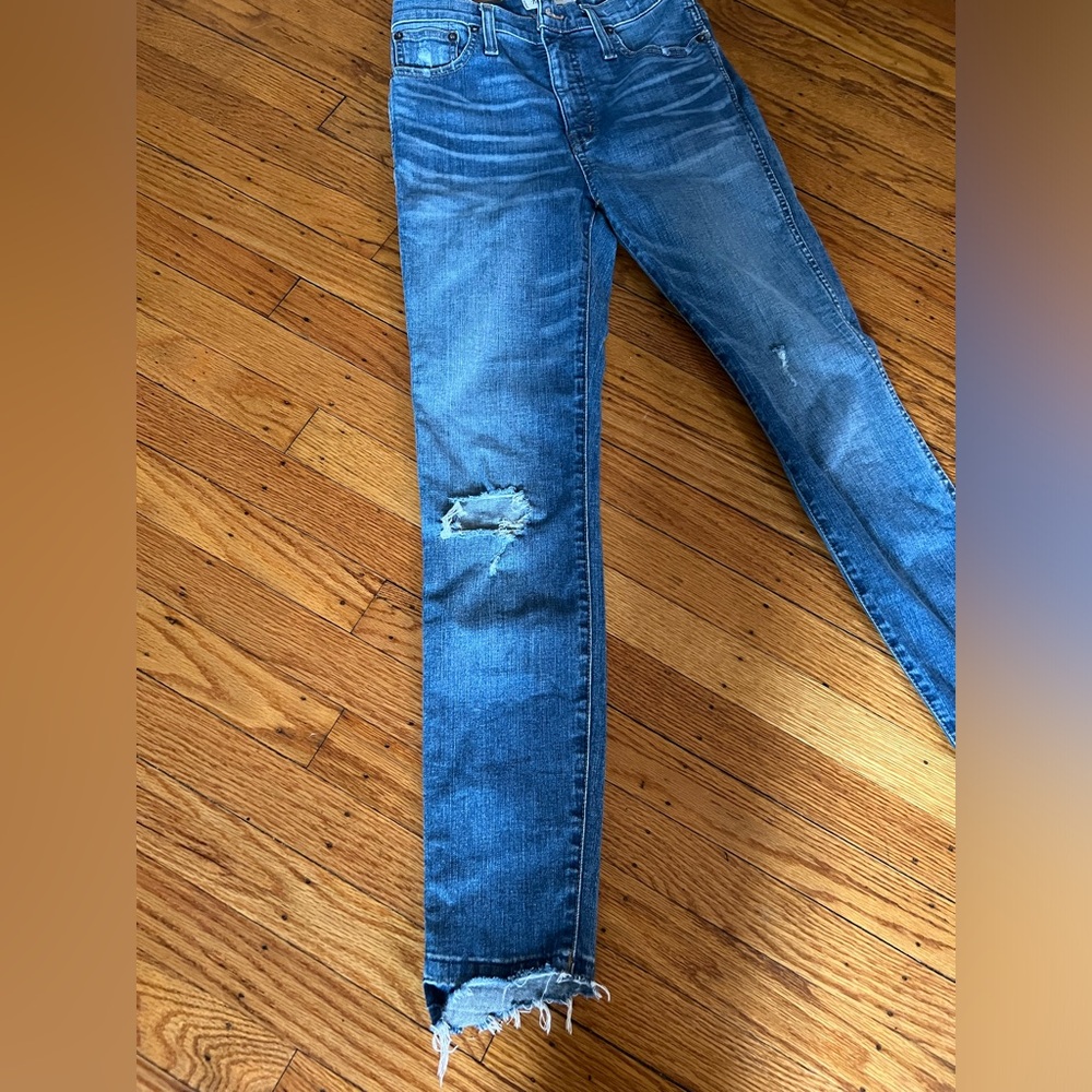 Madewell Distressed Blue Skinny Jeans - Picture 2 of 8